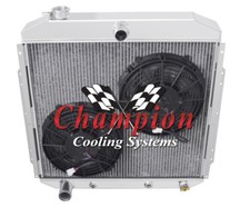 Rn Champion 4 Row Radiator W 10 Fans For 1953 - 1956 Ford Truck V6 V8 Engine
