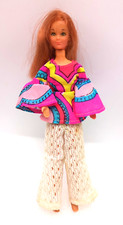 Vintage 1970 MATTEL ROCK FLOWER LILAC DOLL W/Clothes 6.5"