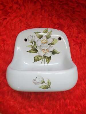 Porte-savon Mural En Porcelaine Blanche – Style Art Déco – Occasion