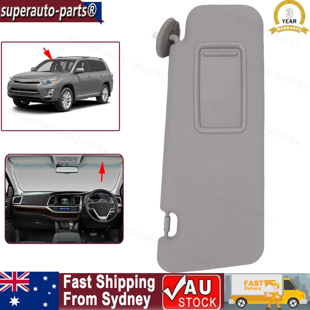 Right Sun Visor Gray fIT For Toyota Kluger With Light Extended Pad 2008 2013 NEW
