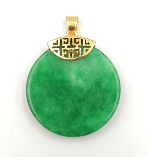 Collar Colgante Genuino Verde Amarillo Rosa Púrpura Flor de Melocotón Redondo 18 KGP - Imagen 22 de 29
