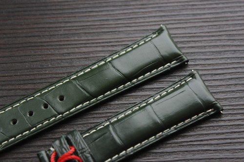 20mm Genuine Alligator GREEN Crocodile Leather Watch Strap Band Clasp Buckle - 第 3/10 張圖片
