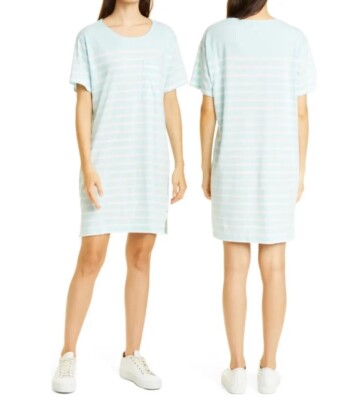 pale blue shirt dress X-Small up front LA LIGNE Edie Tunic Shirt