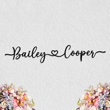 Personalized Metal Heart Couples Sign, Custom Name Sign,Wedding Gift