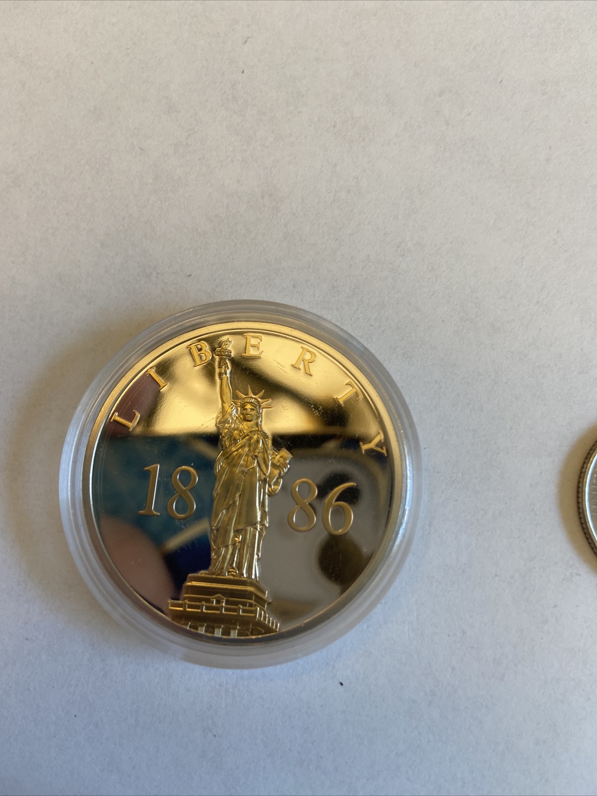 American Mint 125 Years of Liberty 1886 Coin - silver plated