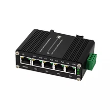 5 Ports Mini Solar PoE Switch Works Directly with DC12V or DC24V Batteries