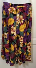 VINTAGE Sag Harbor Pant Women's Medium Floral Gaucho Palazzo Crop Wide Leg Y2K