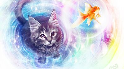 Anime Cat Fish Pet  Gaming Mat Desk 4256