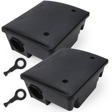 Rat Bait Stations 2 Pack - Mouse Bait Station with Key-Locking Box Child  Pet-S