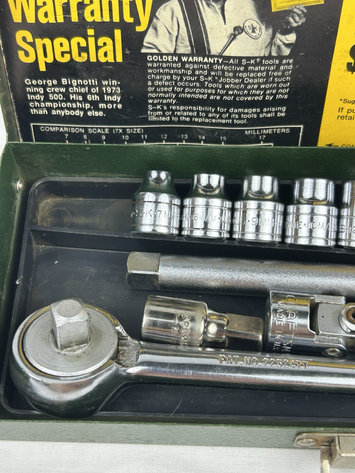 S-K Tools Socket Set 3/8” Drive 14pc w/ Ratchet, Ext, Adapters USA