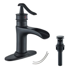 Black Bathroom Sink Faucet Waterfall Basin Vanity Mixer Tap Single Lever 1 Holes