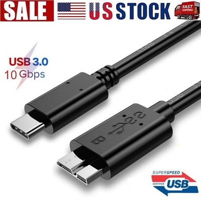 45cm USB 3.1 Type USB-C to Micro B 3.0 Cable 10Gbps External HDD Hard Drive Cord