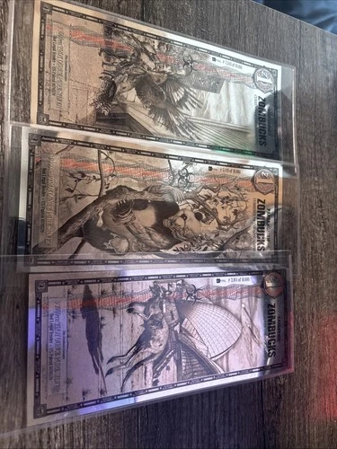 Lot of 3 ZOMBUCKS Silver Notes .999 – 2027 Kangaruin + Pandamonium + Zombuff