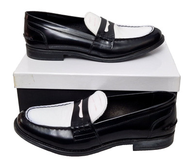 Kurt Geiger London Damen Monty Schwarz Weiß Slipper Halbschuhe EU 41 UK 8 UVP 119£