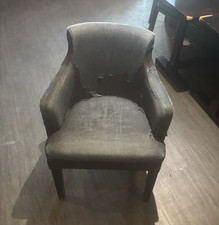 Upholstered Grey Accent Chair, Solid Pattern, Indoor Living Room, 1 Chair