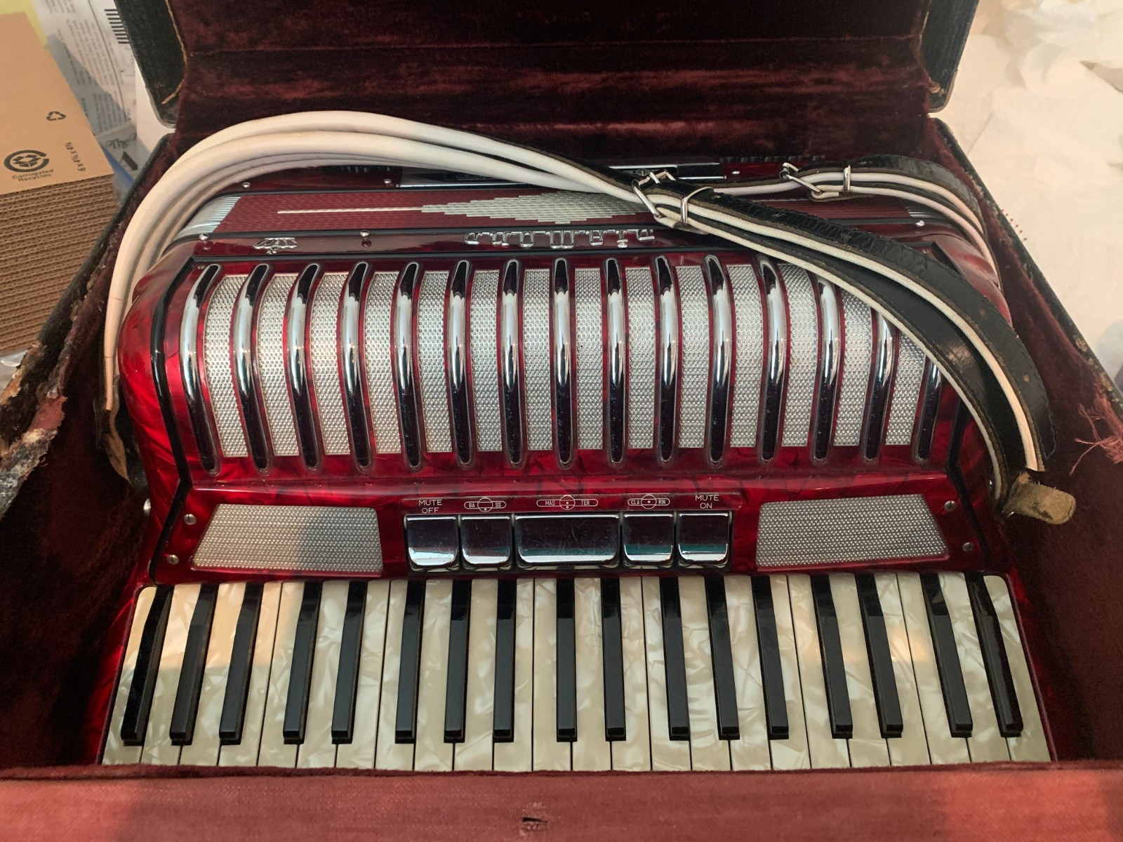 Vintage Diamond Sam Ferri Accordion Co In Amazing Condition W/ Case Yakima WA