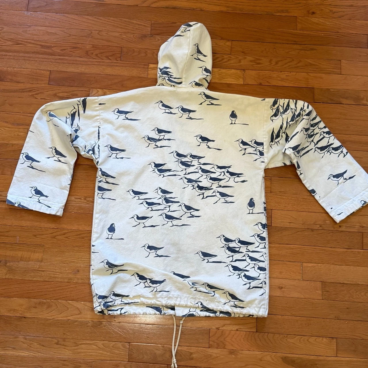 Michigan Rag Co Shorebird Print Hooded Jacket Size S/M Rare Print! image 7