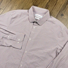 Mizzen Main Leeward Shirt Mens 2XL Orange Blue Gingham Check Plaid Performance