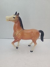 Vintage 1960s WS Toys Molded Plastic Horse 2162 Palomino w/ Black Mane Tail