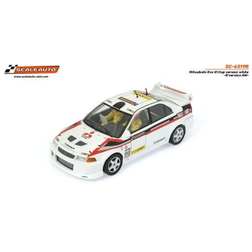 Voiture slot racing Scaleauto Mitsubishi Evo VI avec châssis R-Version AW ultra stable