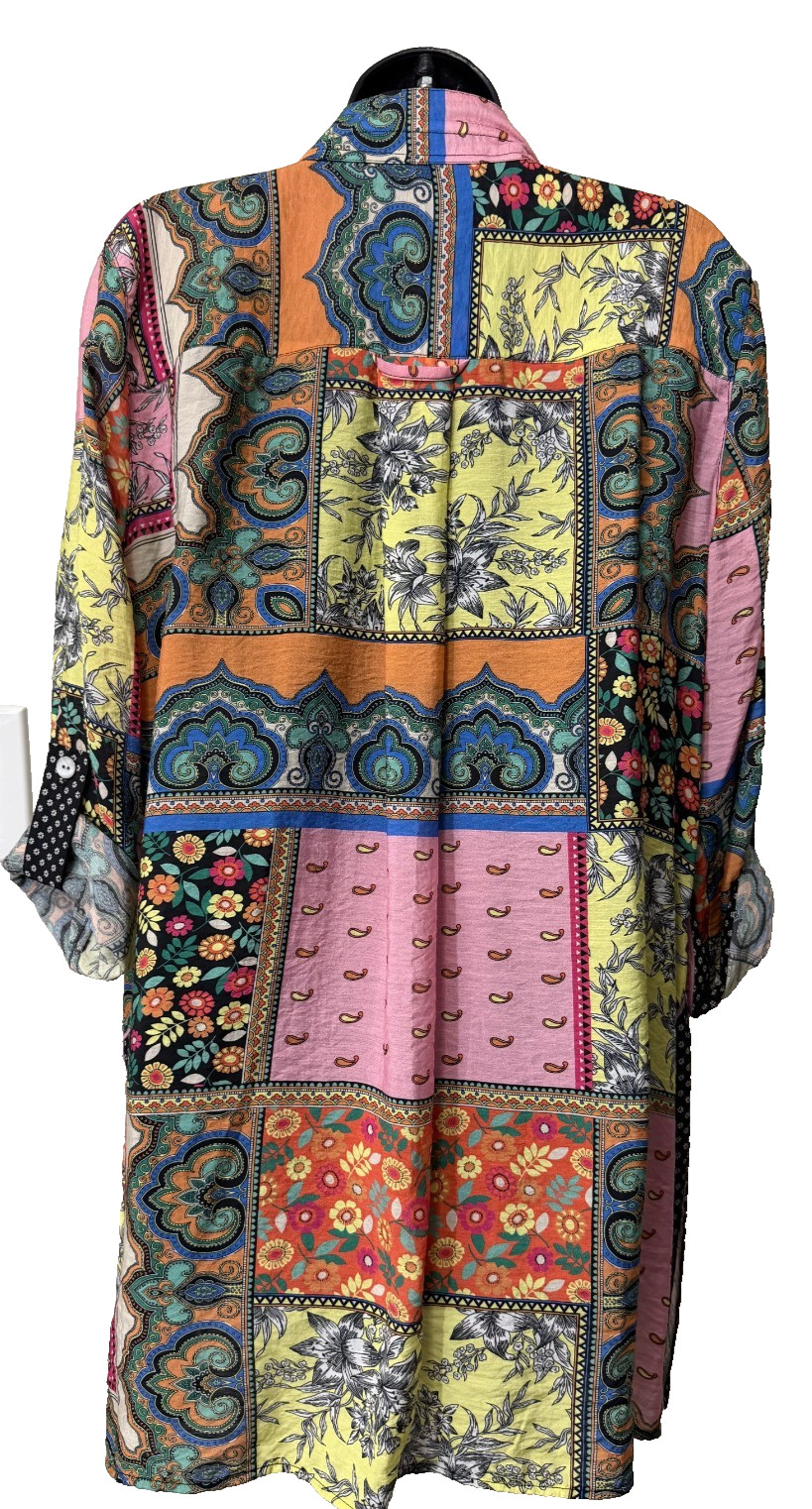 John Mark Floral Mixed Print Patchwork Tunic Top … - image 4