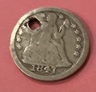 1847 US Seated Liberty Dime 90% Silver VG Condition Variety 2 Stars on Obverse — photo 1