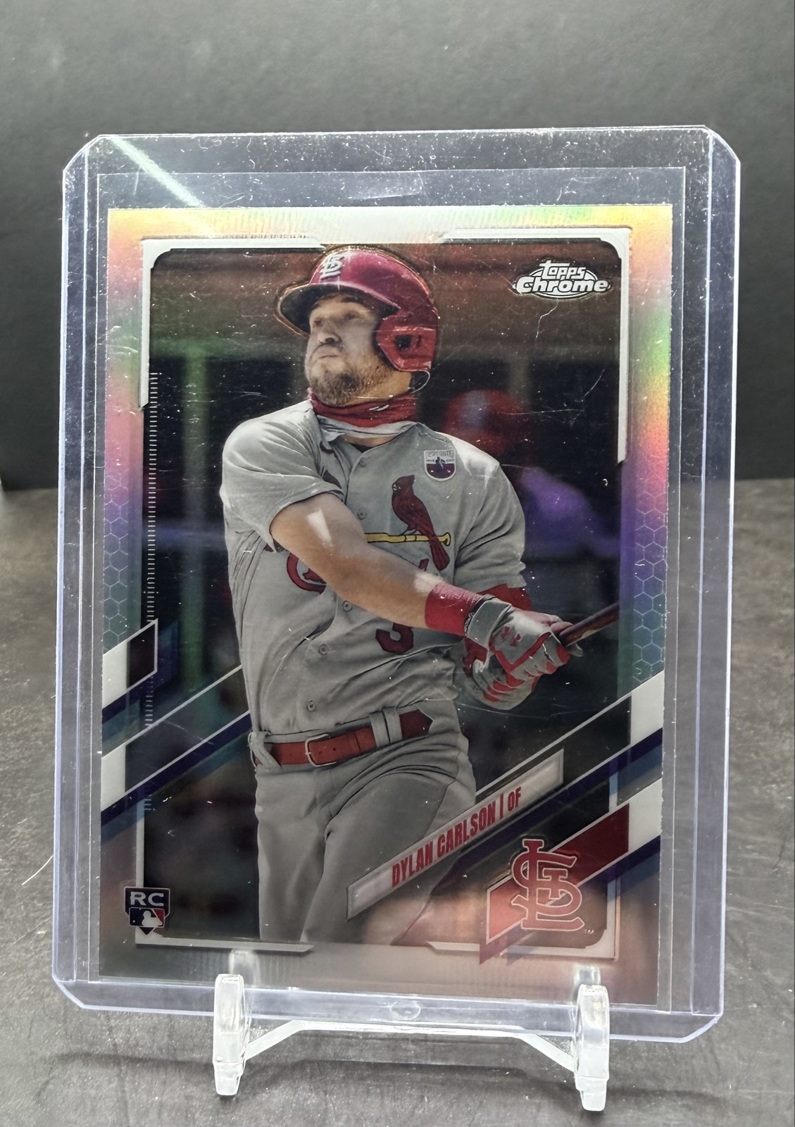 2021 Topps Chrome - Dylan Carlson #140 Refractor Swinging (RC)