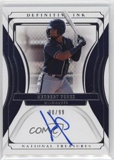 2022 Panini National Treasures Definitive Ink 90/99 Hedbert Perez Auto f3p