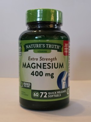 Nature's Truth Extra Strength Magnesium 400mg (72 Softgels) EXP. 04/2027+