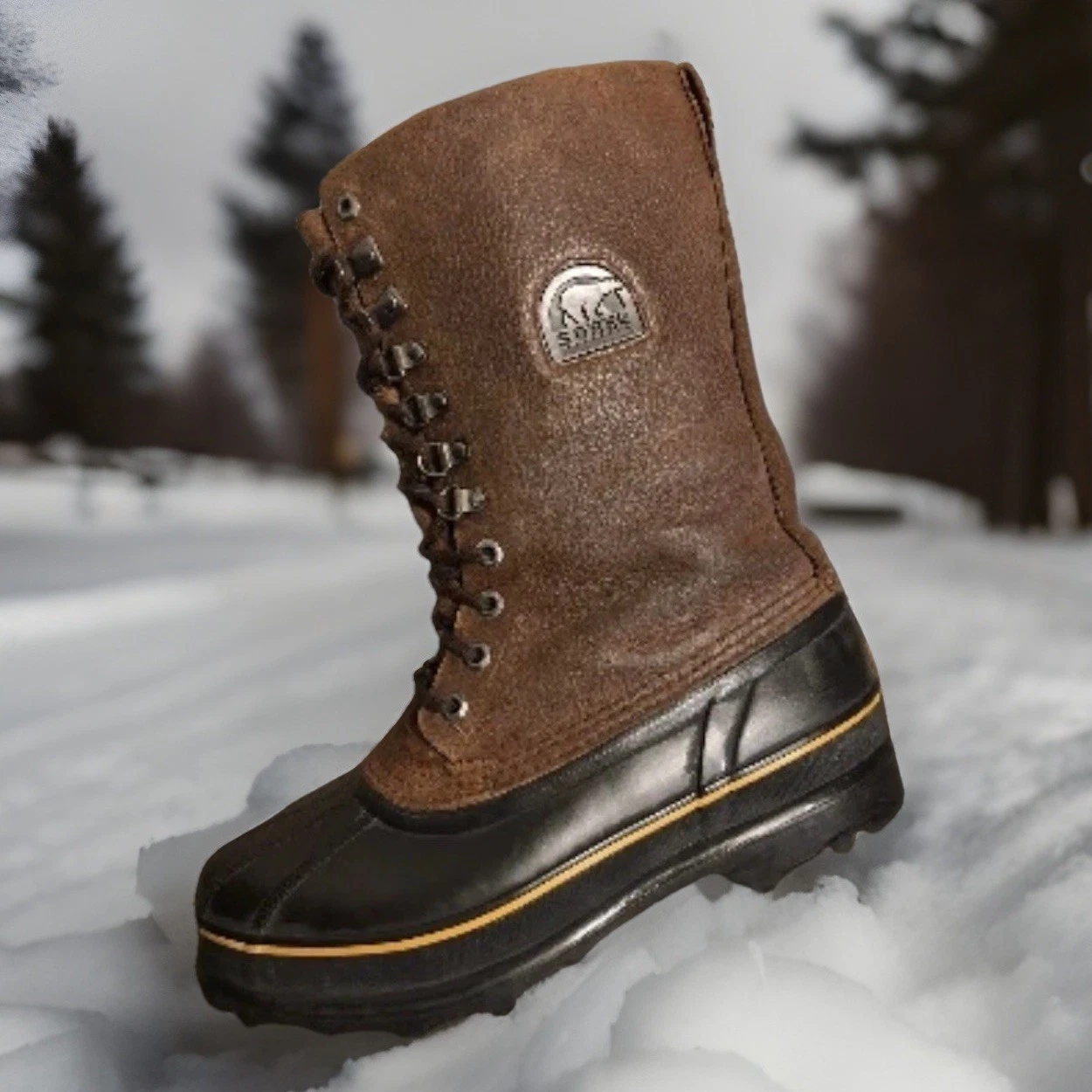 Sorel 🔥Maverick Waterproof SNOW Boot Brown Leather NM1080-200 Mens Size 9 TALL