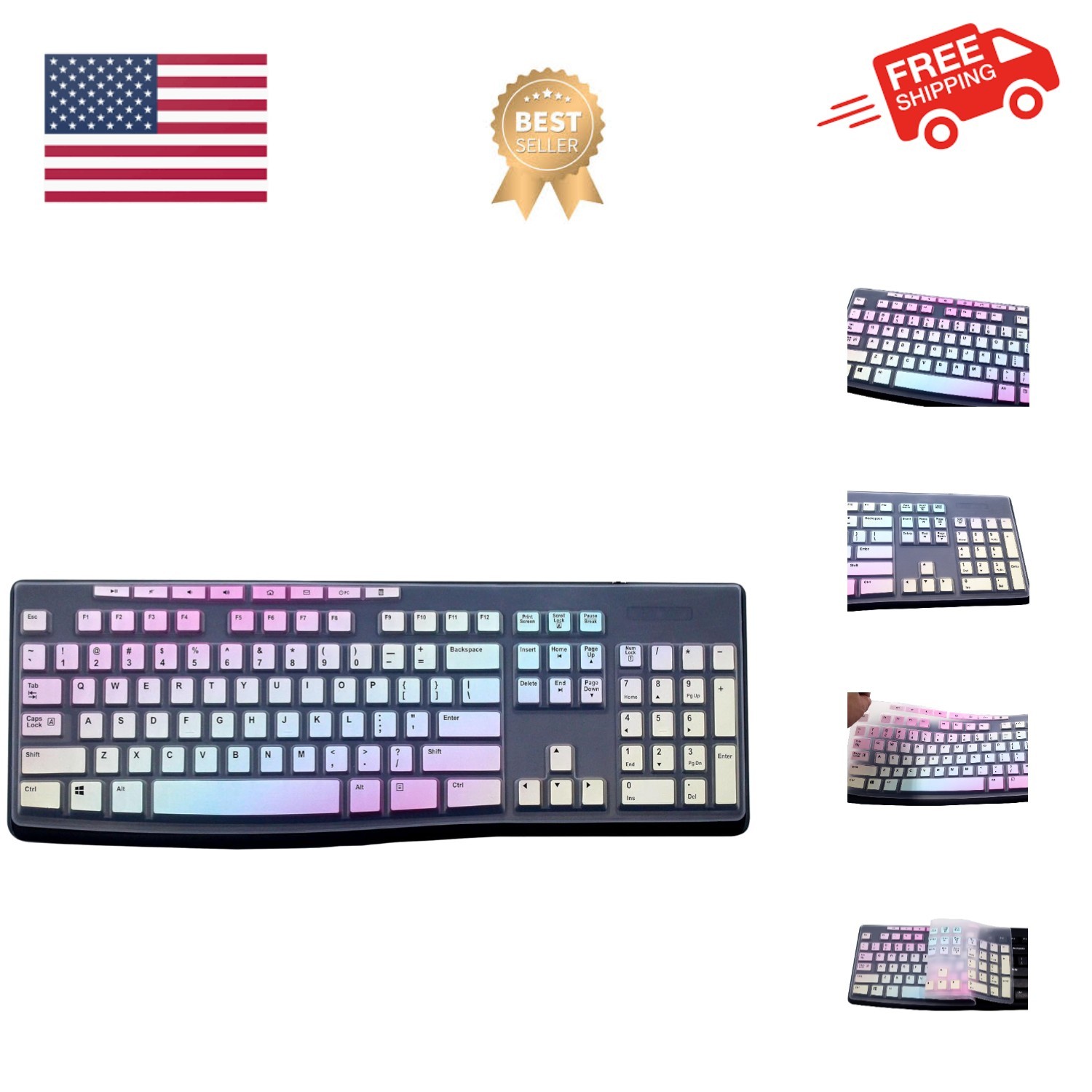 Ultra Thin Desktop PC Silicone Keyboard Cover Skin Protector Compatible for L...