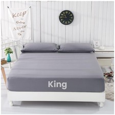 Luxury Grounding Fitted Sheets King Size - Organic Cotton  Silver Fiber - Gray