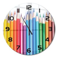 Elegante Wanduhr Mit FließEnden Zeigern Buntstifte Schwarze Zeiger Fi60 Cm