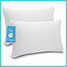 Shredded Memory Foam Pillows, Cooling Bed Pillows Queen Size Set of 2 for Sle...