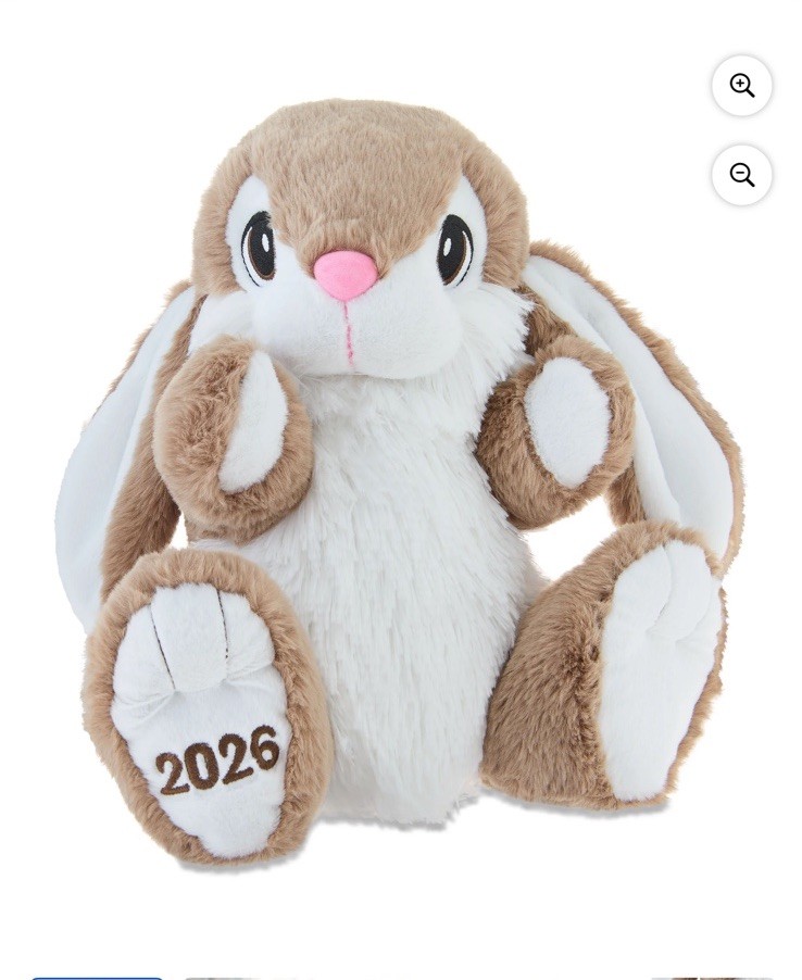 Large 2026 Hopster Bunny Plush, Brown, 14