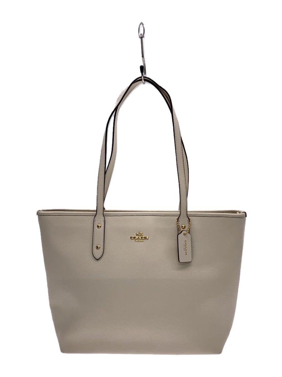 Coach White Leather Tote Bag with Top Handle F58846