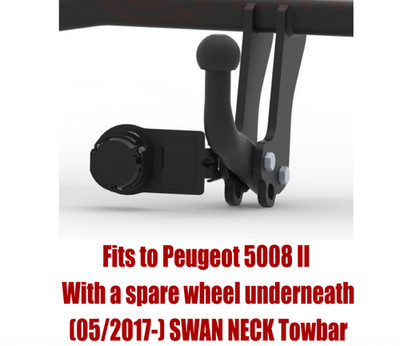 Swan Neck Tow Bar For PEUGEOT 5008 II (2017-) & 7 Pin Bypass Relay Kit P070