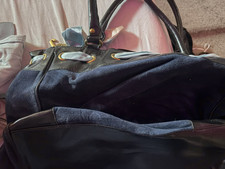 Juicy Couture Navy Shoulder Bag Embroidered L...