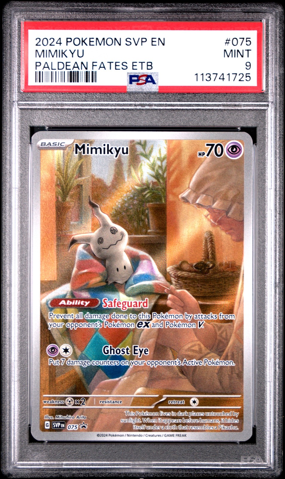 2024 POKEMON SVP EN-SV BLACK STAR PROMO #075 MIMIKYU PSA 9
