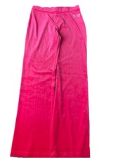Vintage Y2K Juicy Couture Hot Pink Velour Wide Leg Track Pants Women's Small