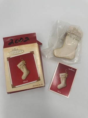Hallmark Mom Keepsake Stocking Ornament Christmas 2002 Collectible, Preowned