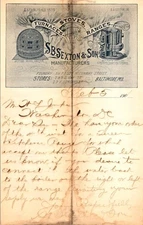 S B Sexton & Son 1900s Baltimore Heating Stove Letterhead Business