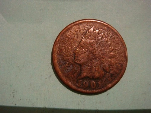 1901 Indian Head Penny IHP album filler - actual coin in photo