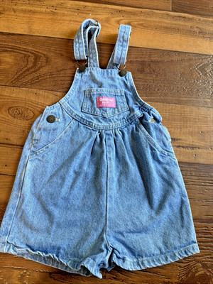 Osh Kosh Baby B'Gosh Vintage Overalls Shortalls Vestback 4T Denim Blue Jean