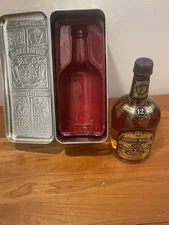 Vintage CHIVAS REGAL 37 year old 12 year old Scotch 750ML Metal Tin￼NEW