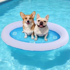 Anti-Tear Oxford Dog Pool Float - 54in Inflatable Dog Raft for Swimming Pool ...