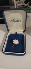 Vintage Fine China  Aynsley England Floral Brooch In Original Box.