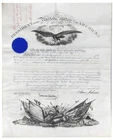 President Andrew Johnson “Signed” Presidential Military Appointment Civil War