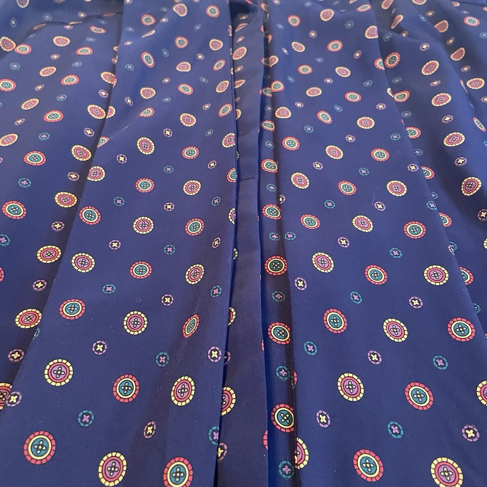 Винтажная женская блузка 80-х Pendleton Country Sophisticates с галстуком размер XL темно-синяя - Изображение 3 из 4