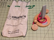 Wooden toy rings lock unlock brainteaser puzzle game threading rope loop puzzle